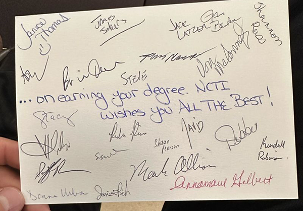 Image - thank-you card from NCTI